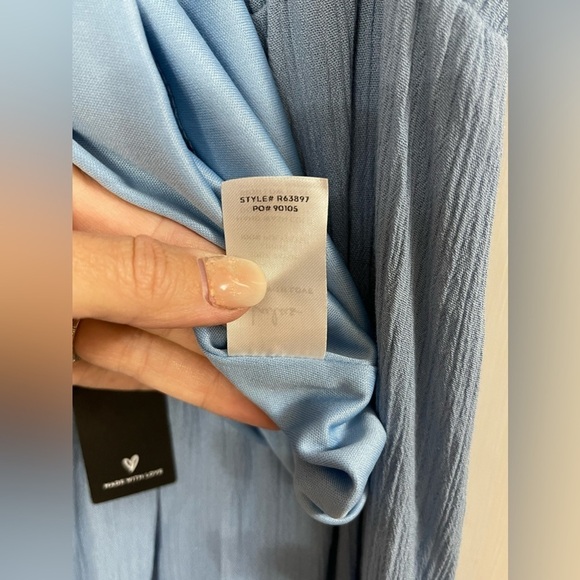 LULU’S Lost in Paradise Slate Blue Maxi Dress Size Medium NWT - Picture 13 of 13